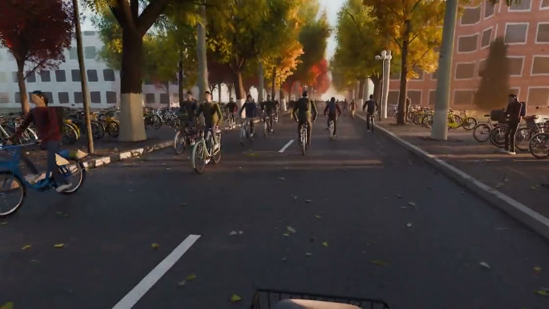 Rendered ride down Xuetang Road, autumn